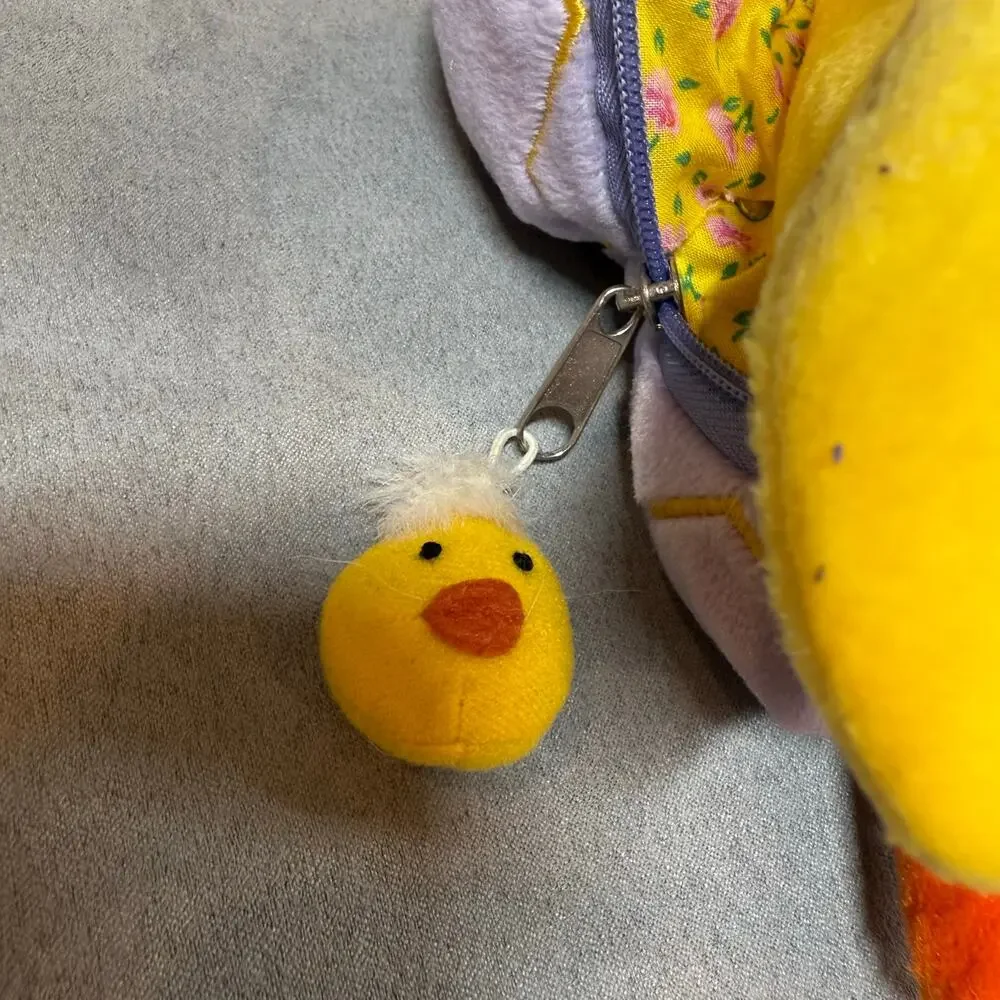 Vintage Plushland Easter Plush Stuffed Animal Surprise Egg Duckling Chick Zipper
